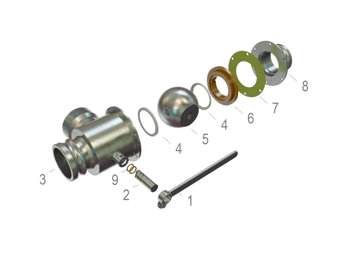 VÁLVULA DIRECIONAL 3” (2 VIAS ) COM ESFERA 110mm