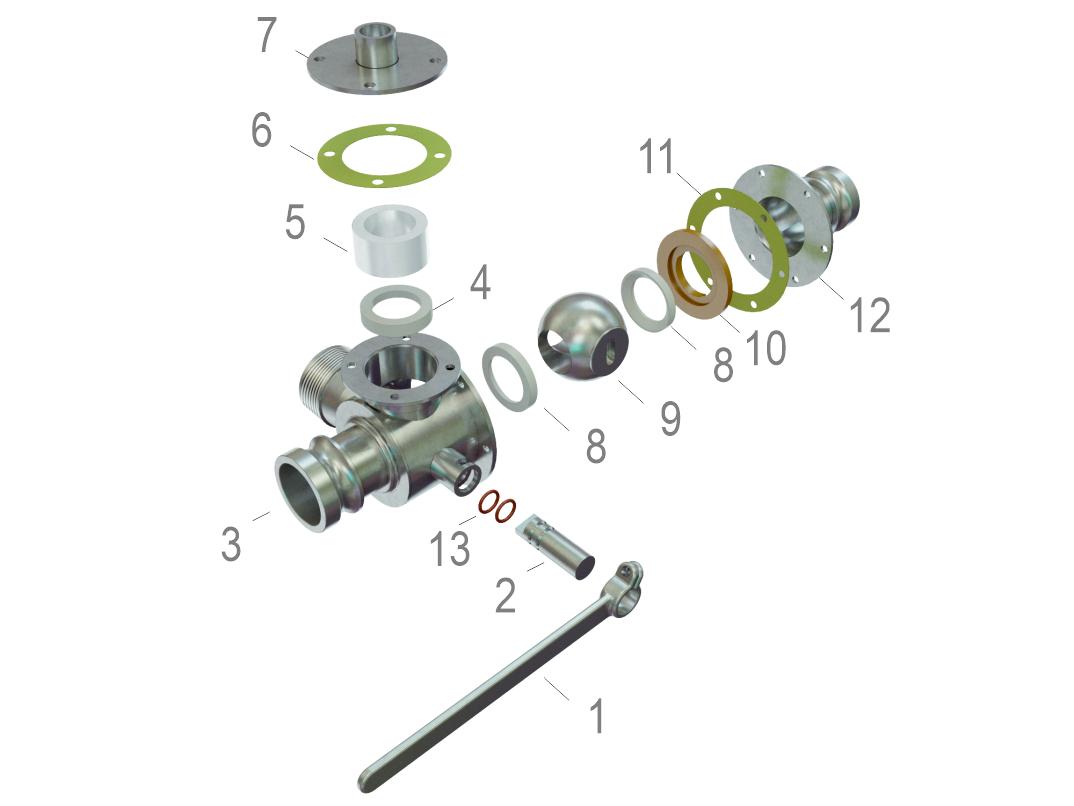 VÁLVULA DIRECIONAL 3” (3 VIAS) COM ESFERA 110mm