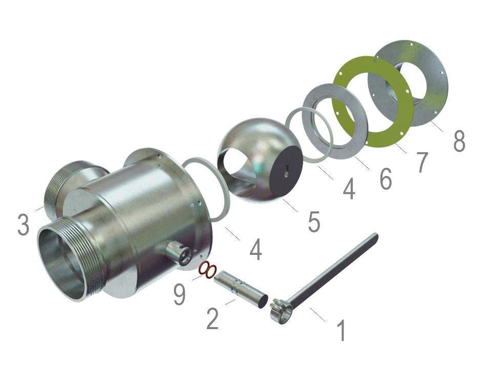 VÁLVULA DIRECIONAL 4” (2 VIAS) COM ESFERA 150mm 